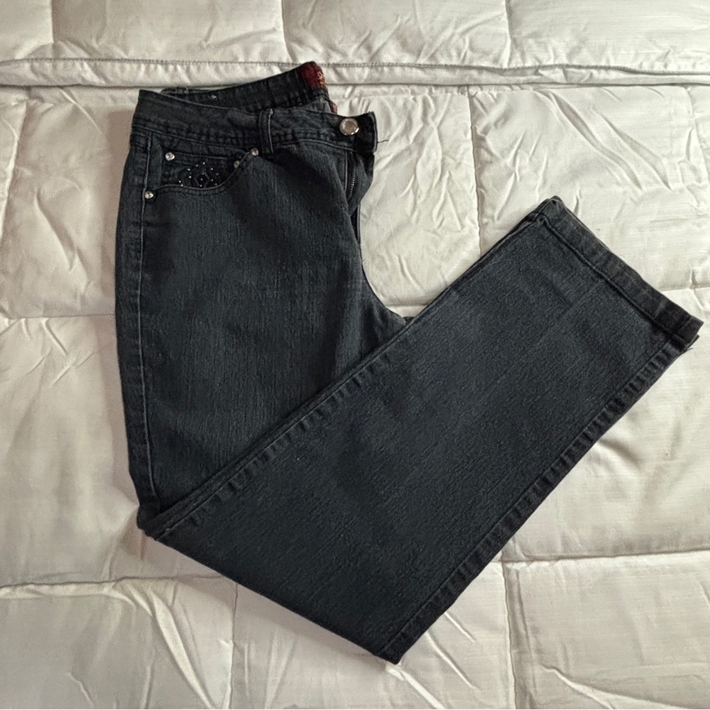 Elegant Dark Gray Women's Boot Cut Jeans